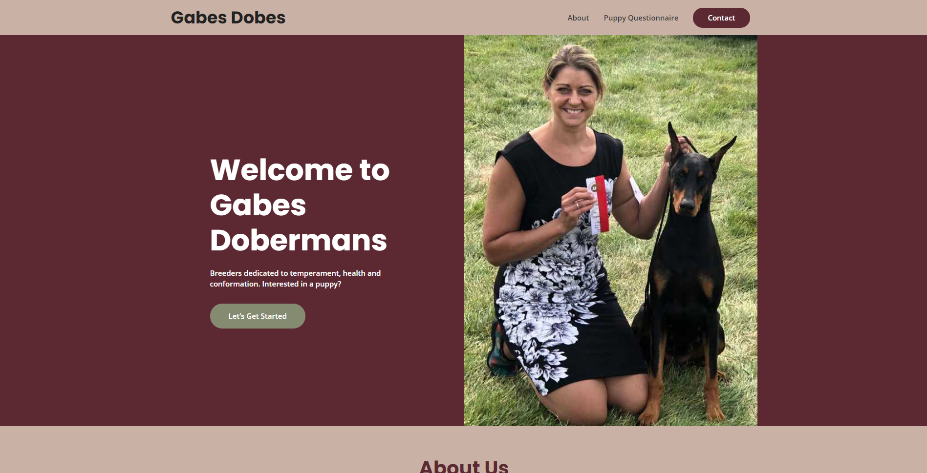 Gabe's Dobes - WordPress using free theme