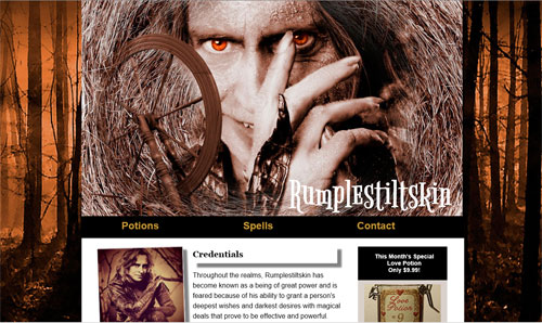 Rumplestitskin - college assignment hand-coded HTML & CSS