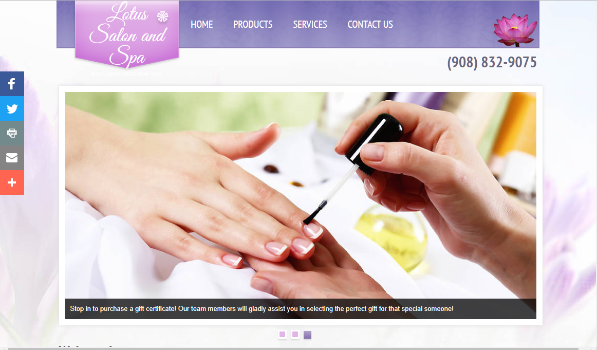 Lotus Salon and Spa - GoDaddy Page Builder